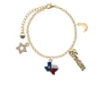 thumbnail image 2 of Delight Jewelry Silvertone Enamel Lone Star Texas Goldtone Dream Big Charm Bracelet, 7.5+2" Extender, 2 of 4