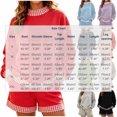 thumbnail image 3 of Women's 2 Piece Outfits Sweatshirt and Shorts Sets Long Sleeve Crew Neck Lounge Matching Sets with Pockets Plaid Trim Casual Pajama Set Red, 3 of 5