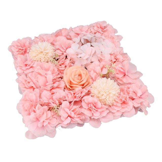 Artificial Flower Wall Panels, Silk Rose Decor, Wedding Party Stage Background Backdrop 15x15in