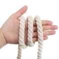 thumbnail image 4 of Uxcell 1/2"x16' Natural Twisted Cotton Rope 3 Strand Soft Craft Rope with Drawstring Bag Beige 2 Pack, 4 of 6