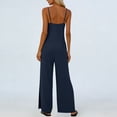 thumbnail image 2 of Wide Leg Jumpsuits for Women Adjustable Spaghetti Strap V Neck Split One Piece Long Romper Pants Dressy Casual (2XL, Navy), 2 of 8