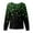 Black, variant on Women's St. Patrick's Day Printed Long Sleeve Stand Collar Work Top, Single Breasted Nursing Jacket, Casual Uniform,Black L