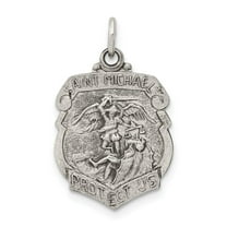 Sterling Silver Saint Michael Pendant for Men and Women - Christian Archangel Necklace Medal for Protection Strength and Faith - Catholic Religious Jewelry