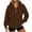 Brown#01, variant on Women's Oversized Hoodies Quarter Zip Up Lapel Drawstring Pullover Hooded Sweatshirts Top Womens Casual Solid Loose Fits Half Zip Long Sleeve Cozy Hooded Fall Sweatshirts Fall Winter Clothes