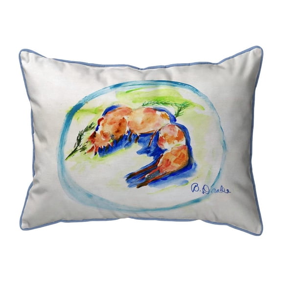 Betsy Drake Interiors Shrimp Plate Extra Large Zippered Pillow 20x24