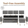 thumbnail image 5 of Akaber Sofa Bed, 103" L-Shaped Sectional Sleeper Sofa with Storage Chaise, Pull Out Couch, Cup Holders, Side Pockets, 5 of 8