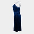 thumbnail image 5 of Hifoo Nightwear Women Longer Velvet Lace Nightgowns Deep V Chemise Solid Color Sleepwear Nightdress Split Hem Sleeveless Solid Color Sleepwear Birthday Casual Home O-Neck Loungewear, 5 of 7