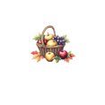 thumbnail image 2 of Adhesivos de pared con forma de cesta de fruta, color manzana y uva, PVC, 29 x 29 cm, 2 of 3