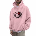 thumbnail image 2 of Aobny Mens Sweatshirts Hoodies Pink Lightweight Graphic Tops Pullover Hooded Anime Cool Shirts for Men,XXL, 2 of 5