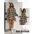 thumbnail image 7 of Xuanfei Women Plaid Lapel Collar Button Down Long Sleeve Shirt Dress, 7 of 7