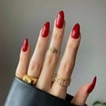 thumbnail image 6 of Wine Red Press On Nails Almond - Medium Dard Red Acrylic Nails Press Ons, Glue On Nails for Party Birthday Christmas Gift Valentine's Day in 15 Sizes - 24 Fake Nails Kit, Dark Red, 6 of 10