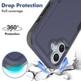 thumbnail image 4 of Decase Heavy-Duty Rugged Case for iPhone 16,Dual Layer Military Grade Drop Protection Anti-Fingerprint Anti-Scratch Hard Back Cover Silicone Bumper Shockproof Protective Case for iPhone 16,Darkblue, 4 of 5
