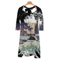 thumbnail image 4 of The Great Wave Color Glitch Sweetheart Knot Flared Dress Fashion Design Large Size Loose Dress Threshold Inverted Tumblr, 4 of 5