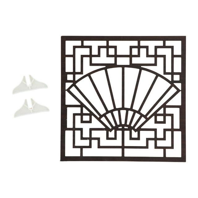 Bunblic Photography Background Board Prop Hollowed Out Pattern 30x30cm Versatile Lightweight for Still Life Photographer Chinese Art Fan Pattern