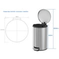thumbnail image 6 of Better Homes & Gardens Bathroom Trash Can, 3.1 Gallon Small Stainless Steel Step Garbage Bucket Bin with Soft Close Lid, Silver, 6 of 9