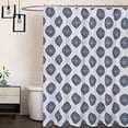 thumbnail image 1 of Shower Curtains, Decorative Medallion Damask Print 200GSM Fabric Shower Curtains with Reinforced Buttonholes for Bathroom, White, 72"x72", 1 of 7