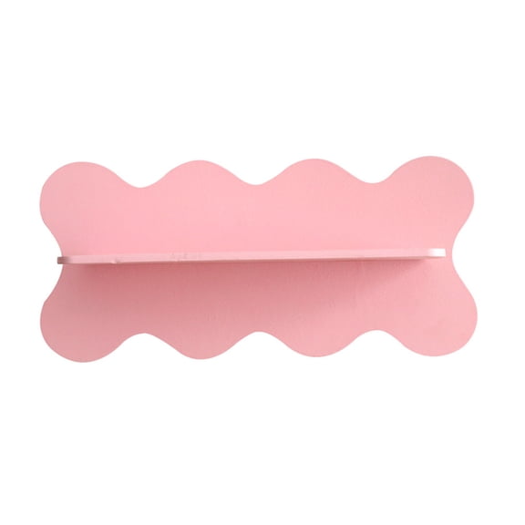 Ruanlalo Floating Wall Shelf Wooden Wall Mounted Shelf Wave Edge Display Shelf Storage Organizer for Home Decor Small Collectibles Plants Figurines