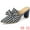 Blue, variant on Unique Bargains Women's Stripe Bow Pointed Toe Block Heel Slides Mules Red (Size 10)