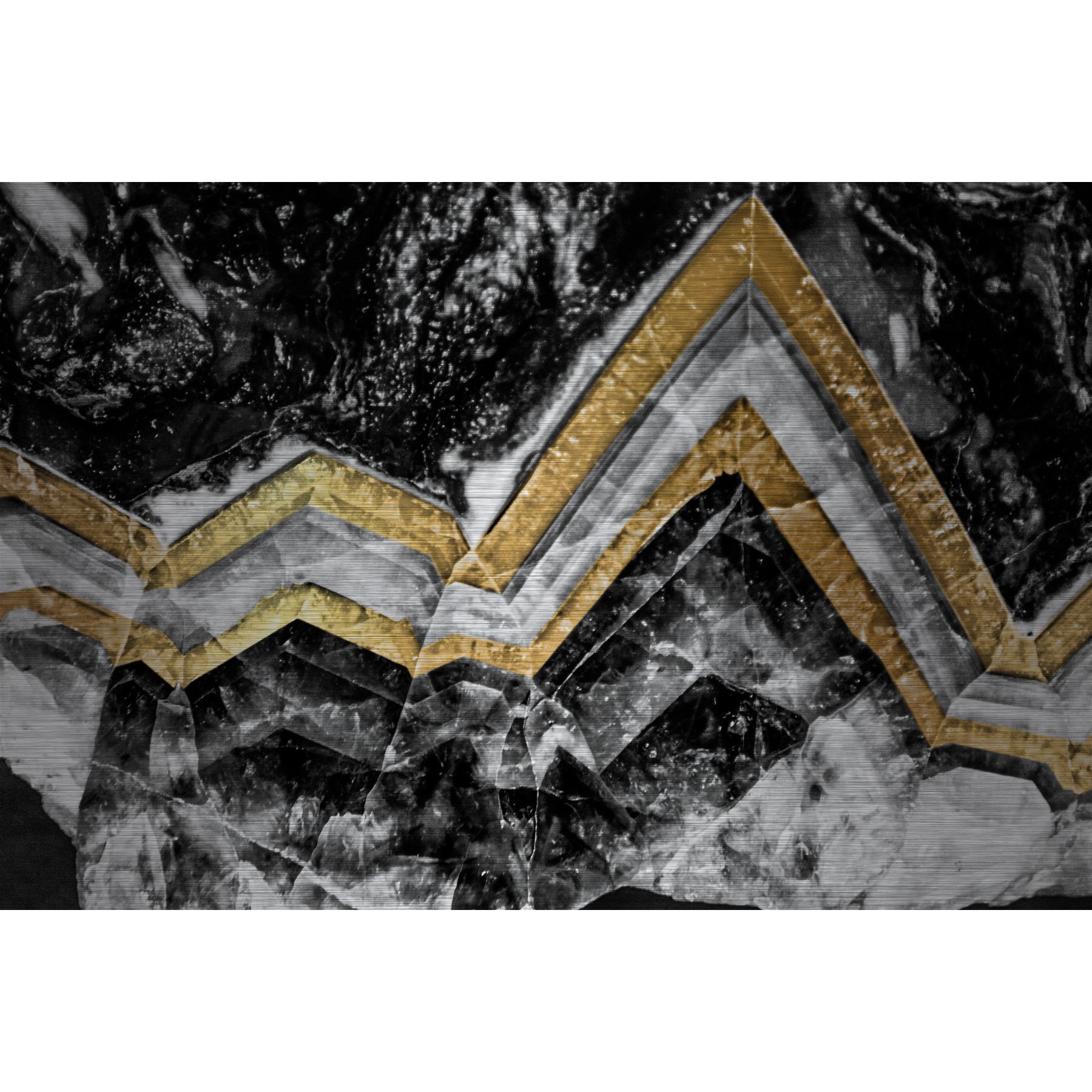 Marmont Hill - "Gold Bands" Painting Print on Brushed Aluminum