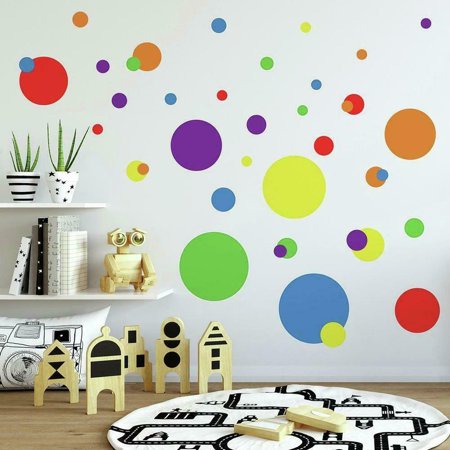 RoomMates Primary Colors Just Dots Peel & Stick Wall Decals, 1.75 in to 9 in