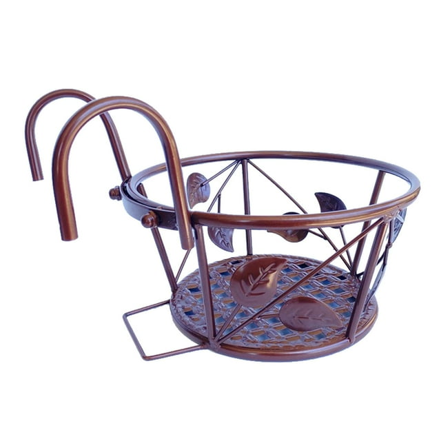 koolsoo Balcony Railing Flower Pot Holder Flower Rack Hanging Planter Shelf Bronze