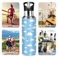 thumbnail image 7 of Yayeee 20oz Insulated Water Bottle Double Wall Stainless Steel with Flip Straw Lid, Cartoon Cloud Pattern, 7 of 7