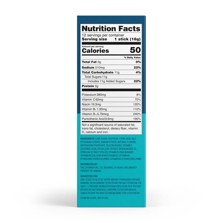 Liquid I.V. Blue Cotton Candy Hydration Multiplier, 12 Packets photo 3