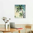 thumbnail image 3 of COMIO  Palm Tree Canvas Wall Art - Relaxing Tropical Leaves Artwork Coastal Seascape Painting for Living Room Bathroom Bedroom Framed Printed poster pictures, 3 of 5