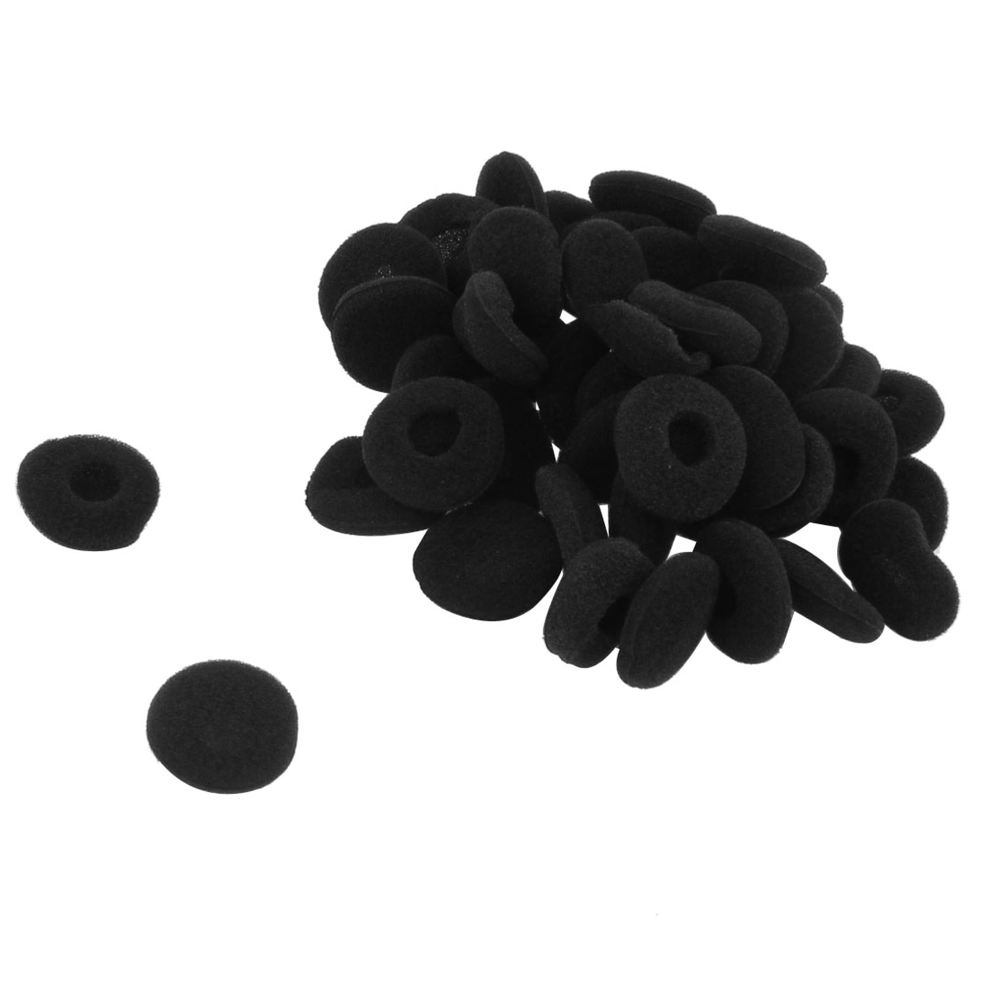 Unique Bargains Sponge Headphone Earphone Ear Pad Tip Cover 18mm Dia 46pcs Black