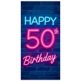 thumbnail image 3 of Neon Style Happy 50th Birthday Banner Background Party Decoration Backdrop Photography Props Birthday Party Supplies, 3 of 8