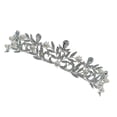 thumbnail image 3 of KAKOWELY 1 corona con incrustaciones de diamantes de imitación para mujer, diadema de perlas, tocado (plata), 3 of 4