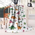 thumbnail image 2 of Dinosaur and Volcano Pattern Blanket,Comfortable Soft Lamb Wool Throw Blanket,All Season,Warm Lightweight Blankets for Sofa Bed Couch Living Room Chair,60"x80", 2 of 4