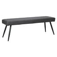 thumbnail image 3 of Dark Gray Faux Leather Upholstered Dining Bench with Black Sanded Legs, 3 of 3