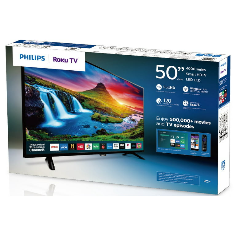Philips 50” Class FHD (1080P) Roku Smart LED TV (50PFL4662/F7) 