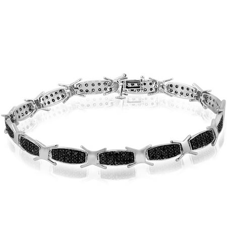 JewelersClub 1.00 Carat T.W. Black Diamond Sterling Silver Bracelet