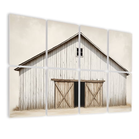 8 Pack Art Acoustic Panels Sound Absorbing Farmhouse Windmill Truck Cotton Flower Vase Rustic Brown Old Barn Barn Decorative Soundproof Wall Panels Self Adhesive for Bedroom Living Room 48 x32
