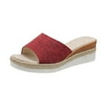 thumbnail image 2 of Womens Summer Fashion Casual Slippers Open toe Thick Bottom Flax Slippers, 2 of 4