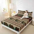 thumbnail image 4 of Manfei Deer Bear Silhouette Full Size Sheets,Vintage Boho Aztec Bed Sheets,Brown Green Sheet Sets For Boys Teens,Microfiber Bedroom Decor,4pcs, 4 of 7