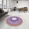 thumbnail image 3 of Ahgly Company Indoor Square Patterned Purple Novelty Area Rugs, 3' Square, 3 of 6