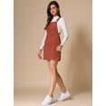 thumbnail image 3 of DARING DIVA Women's Adjustable Strap Pinafore Bib Corduroy Overalls Dress L Brick Red, 3 of 6