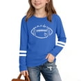 thumbnail image 2 of ITSAME Girls Long Sleeve T-Shirts, Round Neck Loose Fit Fashion Print Kids Fashion Leisure Tees Blue Size 9-10T, 2 of 6