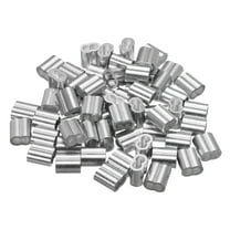 Uxcell 3/16"(4mm) Aluminum Crimping Loop Sleeve, Double Hole Cable Ferrule for Wire Rope, Silver 60Pcs