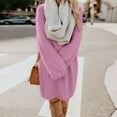 thumbnail image 6 of Women's long-sleeved round neck knitted pullover oversized autumn and winter loose long sweater dress, 6 of 9