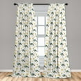 thumbnail image 2 of Bird Print Window Curtains, Bohemian Sun and Moon Pattern and Watercolor Cranes Illustration, Lightweight Decor 2-Panel Set with Rod Pocket, Pair of - 28"x63", Pale Earth Yellow Ivory, by Ambesonne, 2 of 3