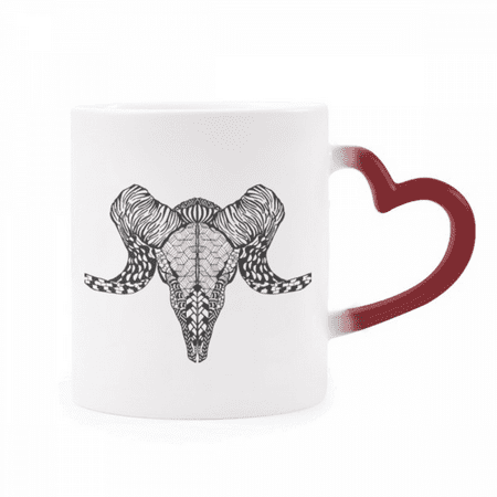 

Long horns Antelope Animal Portrait Sketch Heat Sensitive Mug Red Color Changing Stoneware Cup
