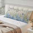 thumbnail image 4 of Blue Hydrangea Body Pillow Cover 20 x 60 Inch Decorative Pillow Cover Spring Summer Eucalyptus Vintage Beige Lumbar Pillowcase Seasonal Rectangle Cushion Case for Couch Sofa Bed Living Room, 4 of 9