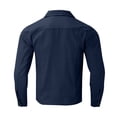 thumbnail image 4 of Fgnfyis Mens Jacket Autumn Winter Casual Solid Color Buttoned Denim Jacket Workwear Style Cardigan Mens Winter Coats Navy XL, 4 of 6