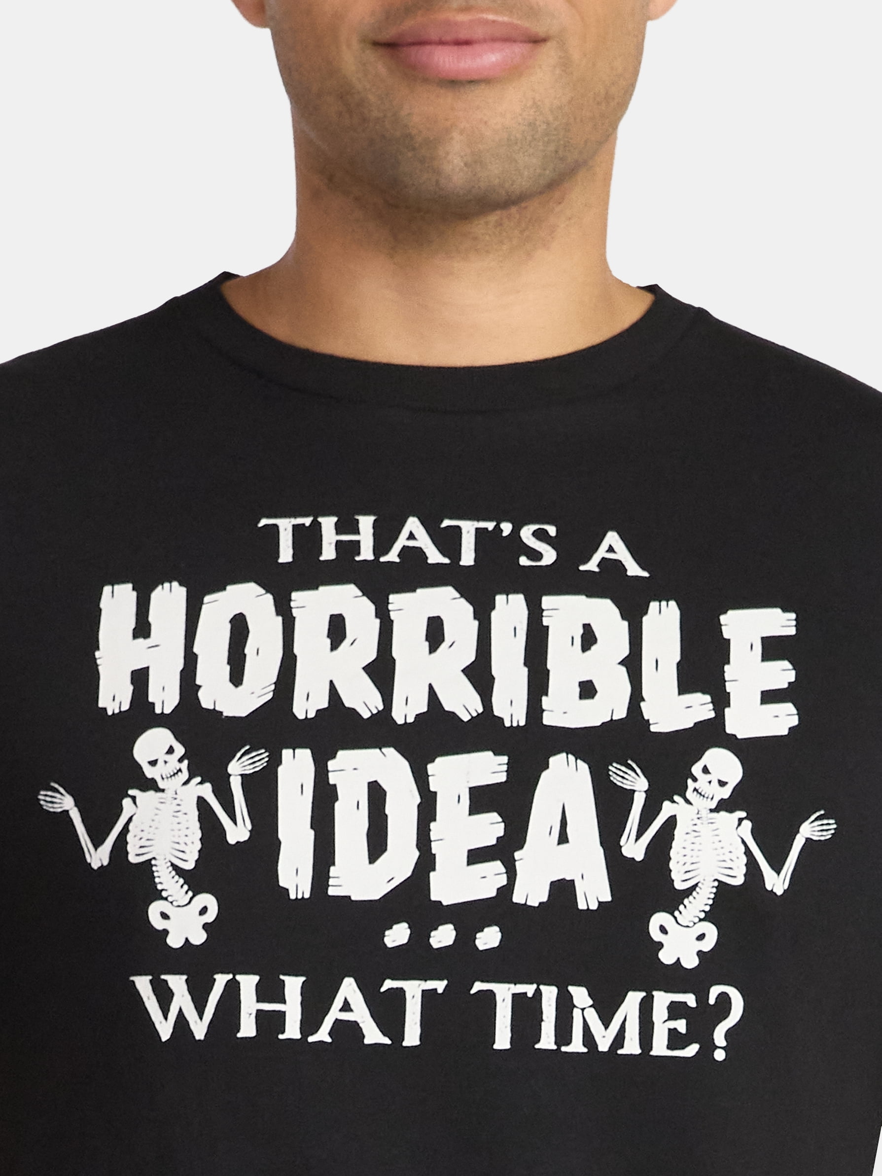 Halloween Men's Skeleton Horrible Idea Graphic Tee from Way to Celebrate, Sizes XS-3XL