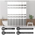 thumbnail image 4 of Shower Curtain, Striped Black Fabric Shower Curtain Set with 12 Shower Curtain Hooks, Rustic Cloth Black and White Shower Curtain, Farmhouse Bathroom Shower Curtain Sets, 72x84 Inches, 4 of 6