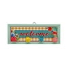 The Pioneer Woman Painted MDF Welcome Decorative Sign with Knobs, Teal & Yellow, 16" x 6.25"